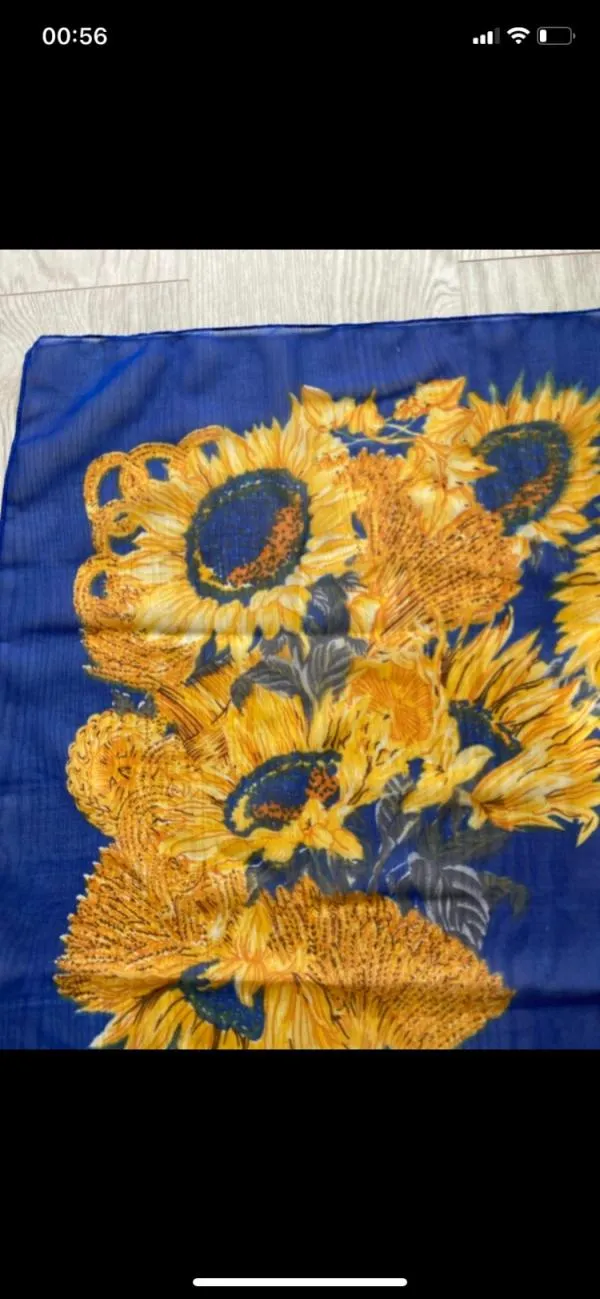 Eșarfă | Albastru, Floral & Tropical - Image 5