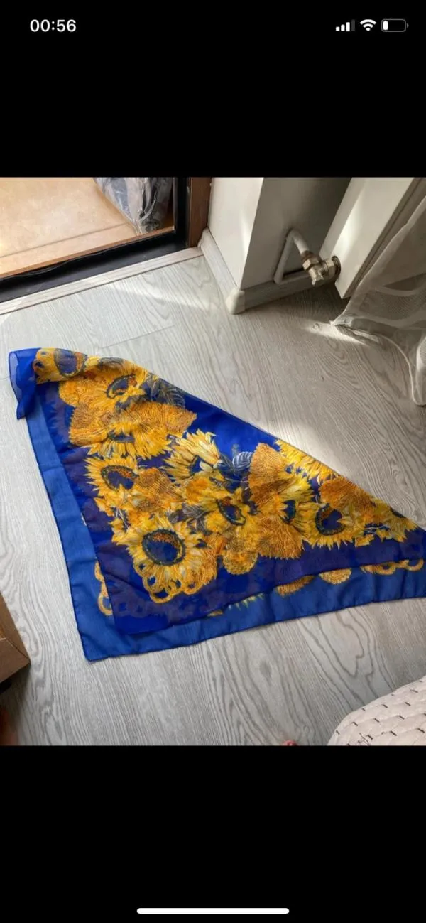 Eșarfă | Albastru, Floral & Tropical - Image 6