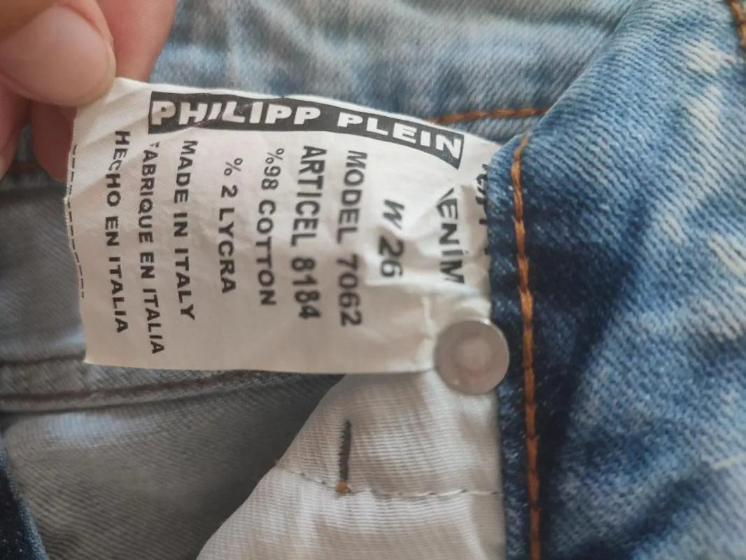 Blugi Philipp Plein EU 36 | Bleu, Scurți - Image 4