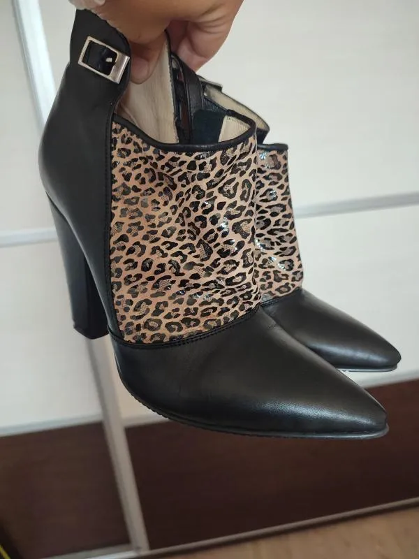 Ghete Davos Gomma EU 36 | Negru, Animal print, Piele naturală - Image 2