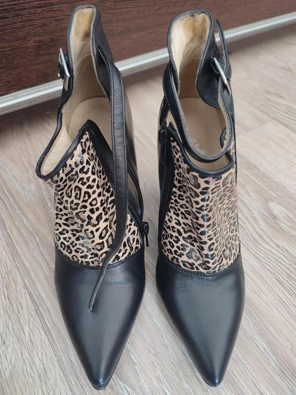 Ghete Davos Gomma EU 36 | Negru, Animal print, Piele naturală - Image 8