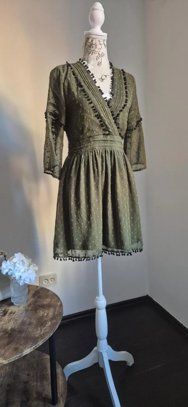 Rochie casual Zara EU 36 | Khaki, Mini - Image 3