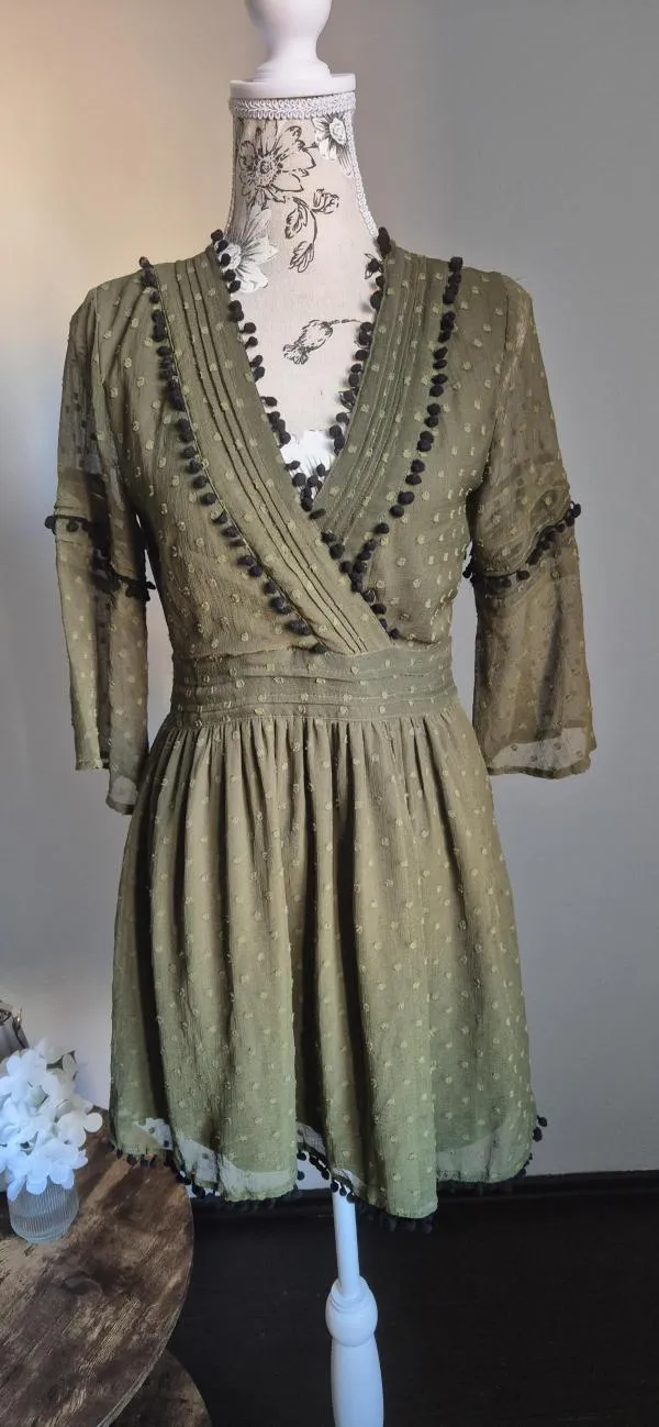 Rochie casual Zara EU 36 | Khaki, Mini - Image 4