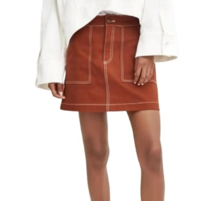 Fustă A-line Zara EU 36 | Cărămiziu, Mini, Lungă fit