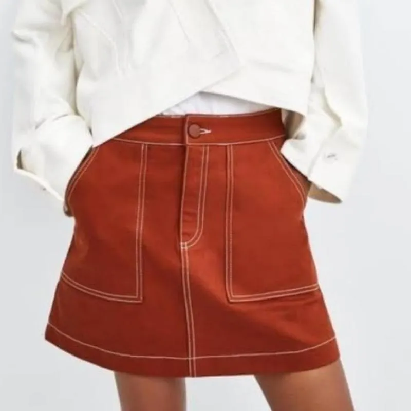 Fustă A-line Zara EU 36 | Cărămiziu, Mini, Lungă fit - Image 2