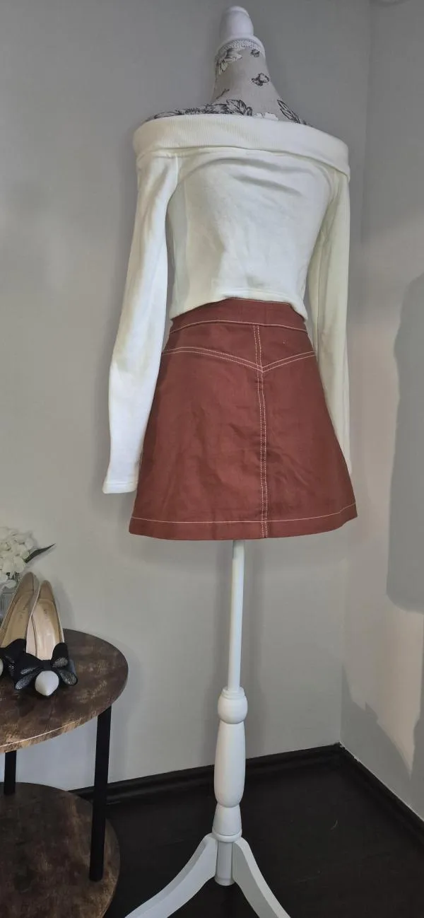 Fustă A-line Zara EU 36 | Cărămiziu, Mini, Lungă fit - Image 4