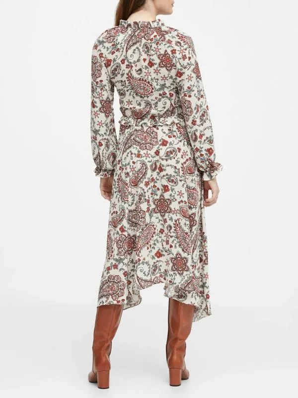 Rochie casual Banana Republic EU 38 | Alb, Midi, Floral & Tropical - Image 2