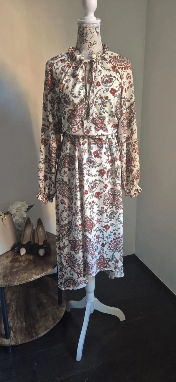 Rochie casual Banana Republic EU 38 | Alb, Midi, Floral & Tropical - Image 9