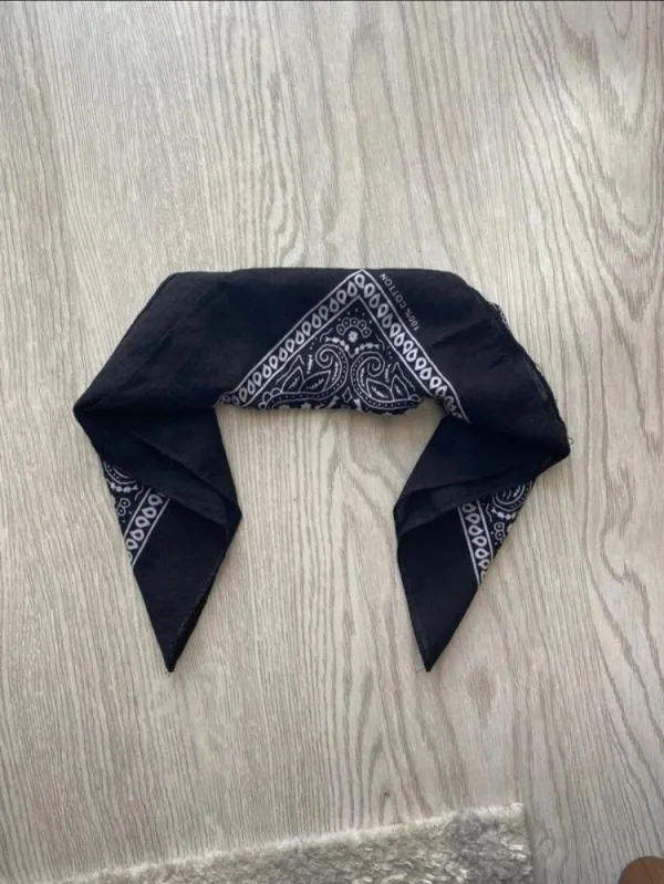 Eșarfă | Negru, Bumbac