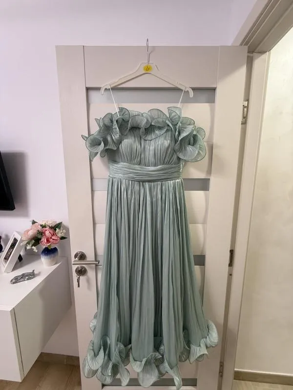Rochie de ocazie Trendyol EU 40 | Verde mentă, Midi, Bretele subțiri - Image 3