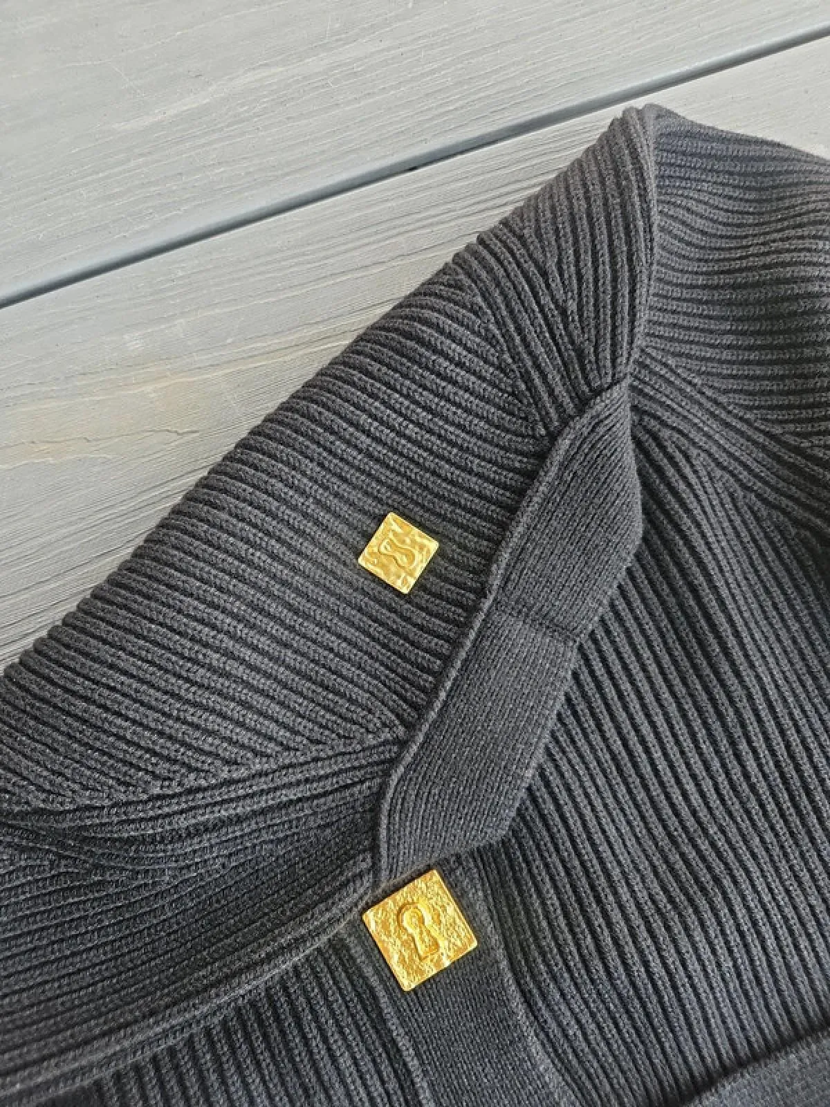 Cardigan Schiaparelli M | Negru, Mânecă lungă, Lână - Image 6