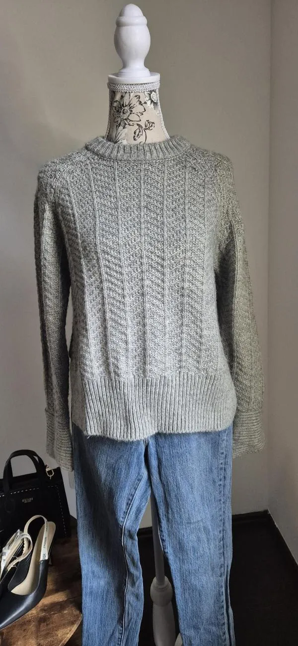 Pulover H&M EU 34 | Gri, Normal, Mânecă lungă, Regular fit - Image 4
