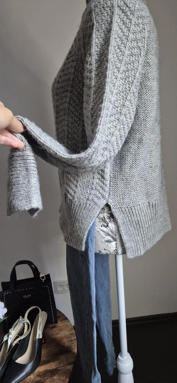 Pulover H&M EU 34 | Gri, Normal, Mânecă lungă, Regular fit - Image 6