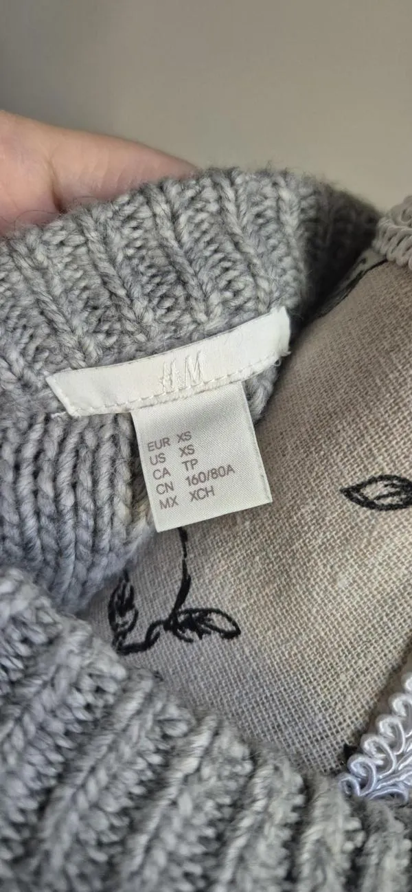 Pulover H&M EU 34 | Gri, Normal, Mânecă lungă, Regular fit - Image 7