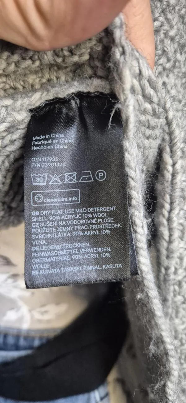 Pulover H&M EU 34 | Gri, Normal, Mânecă lungă, Regular fit - Image 8
