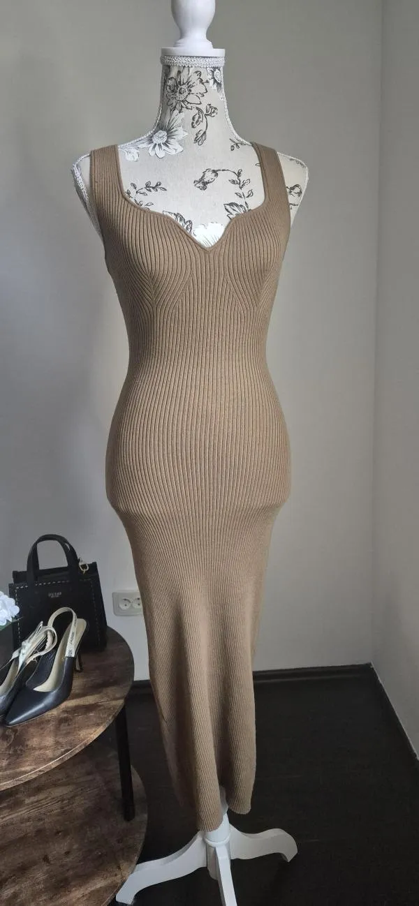 Rochie de seară H&M EU 36 | Caramel, Midi, Fără mâneci - Image 3