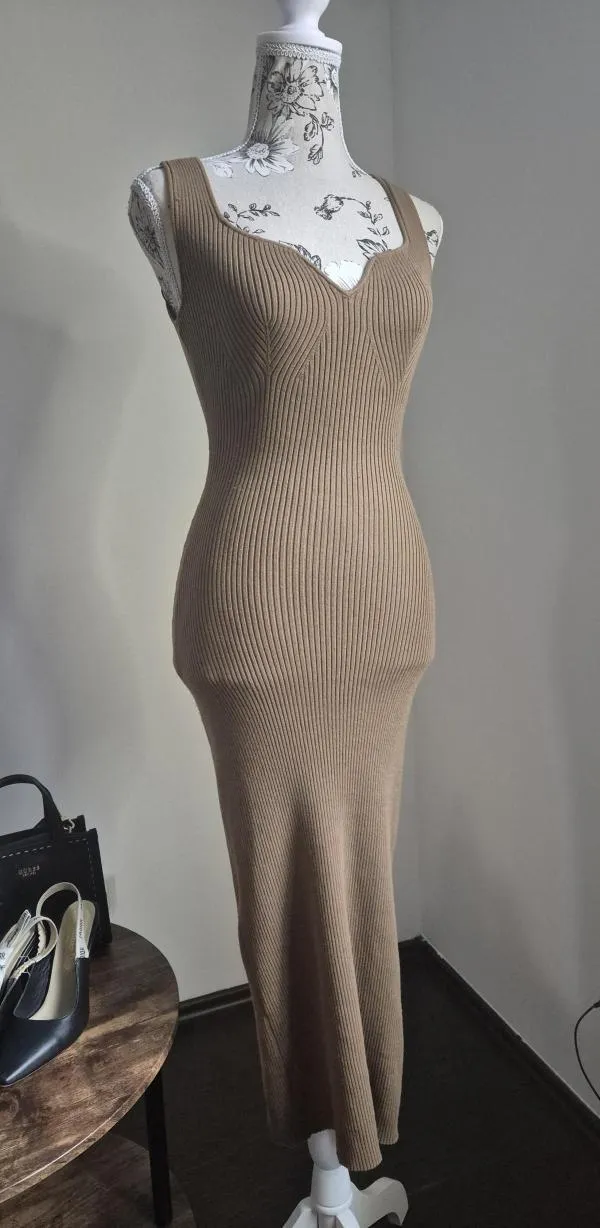 Rochie de seară H&M EU 36 | Caramel, Midi, Fără mâneci - Image 5
