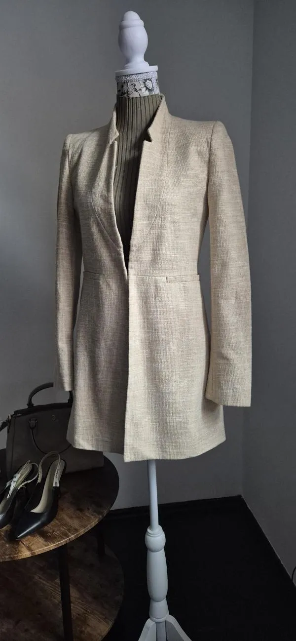 Blazer Zara XS | Bej, Fără glugă - Image 2