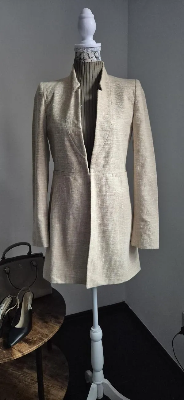 Blazer Zara XS | Bej, Fără glugă - Image 3