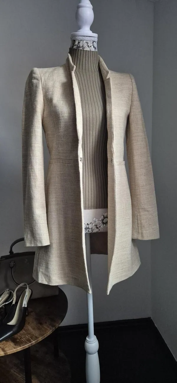 Blazer Zara XS | Bej, Fără glugă - Image 7