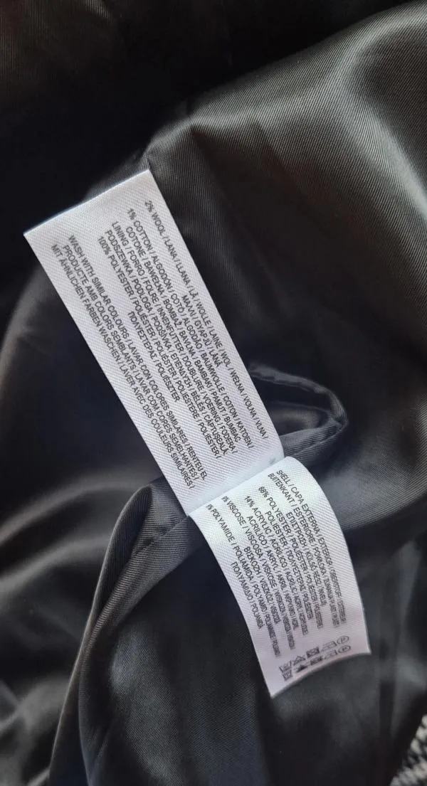 Palton lung Primark EU 40 | Gri, Fără glugă, Carouri - Image 12