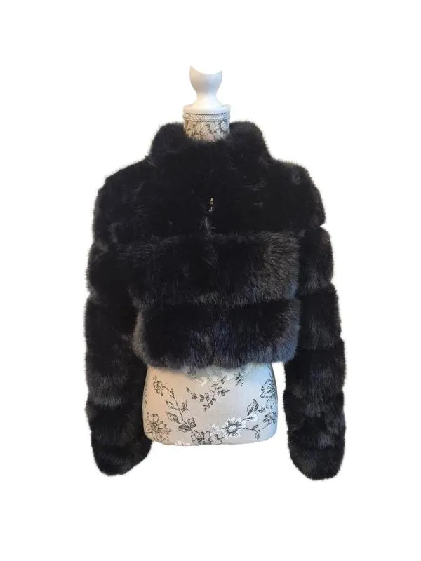 Geacă din blană Fashion EU 40 | Negru