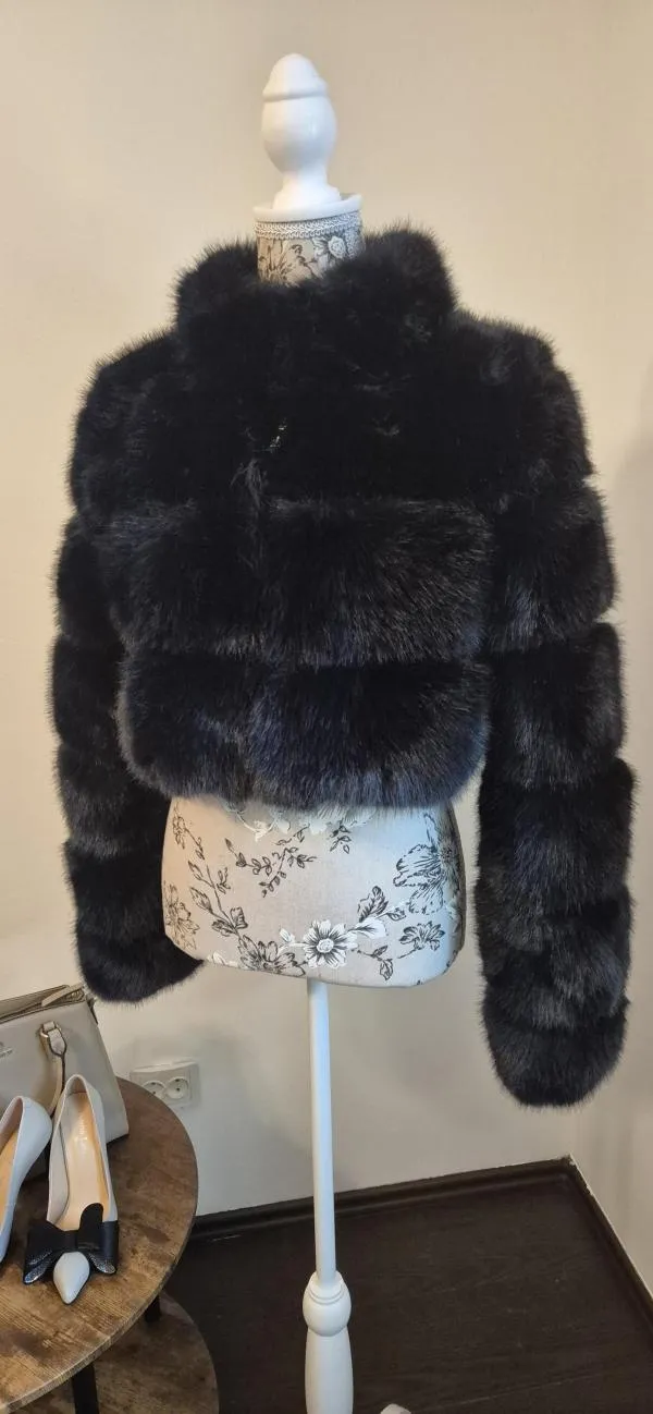 Geacă din blană Fashion EU 40 | Negru - Image 2