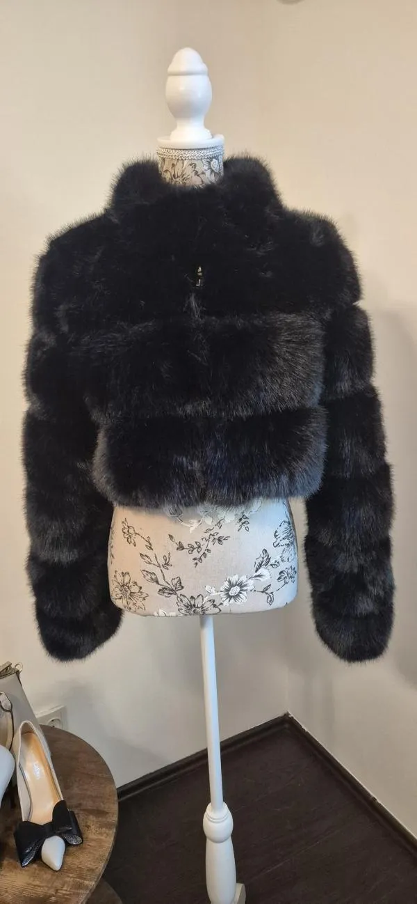 Geacă din blană Fashion EU 40 | Negru - Image 3