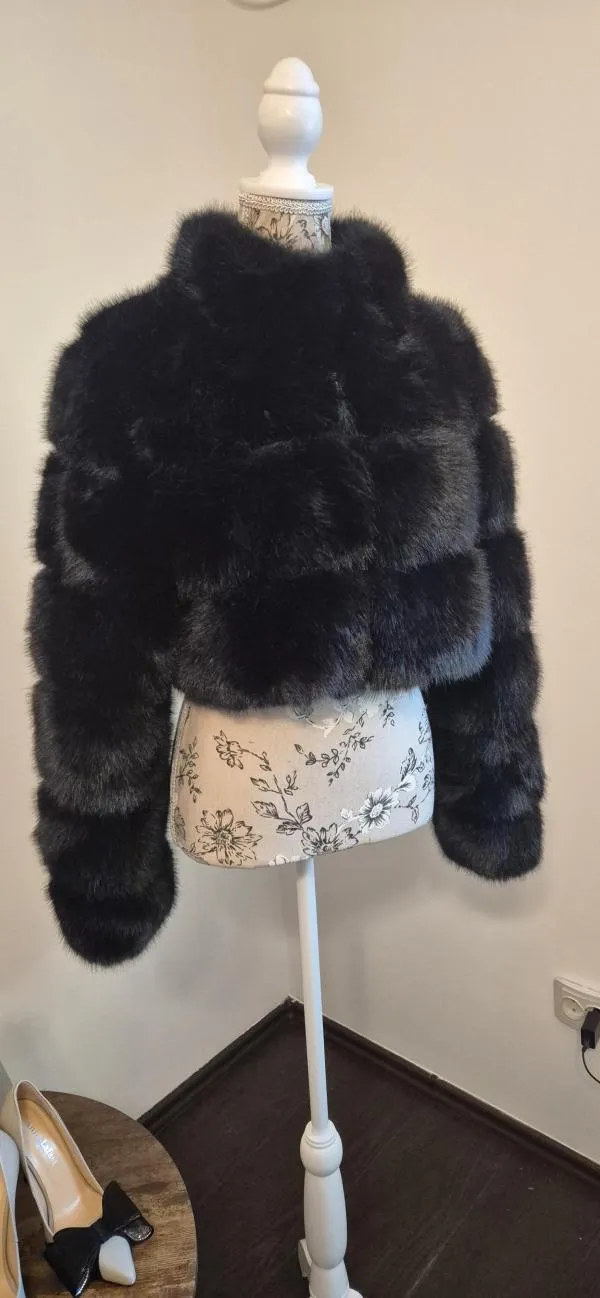 Geacă din blană Fashion EU 40 | Negru - Image 4