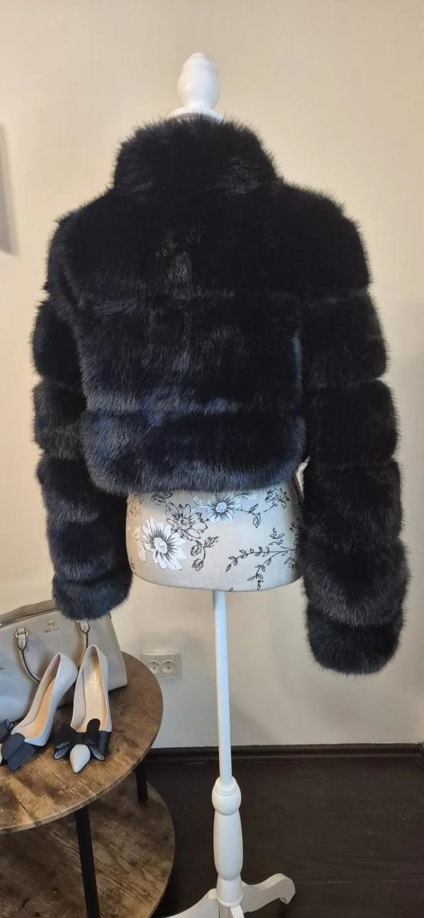 Geacă din blană Fashion EU 40 | Negru - Image 5