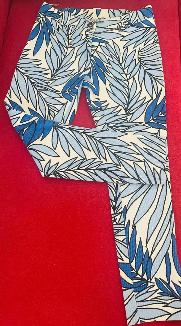 Pantaloni Guy Laroche EU 36 | Albastru, Lungi, Skinny fit, Floral & Tropical