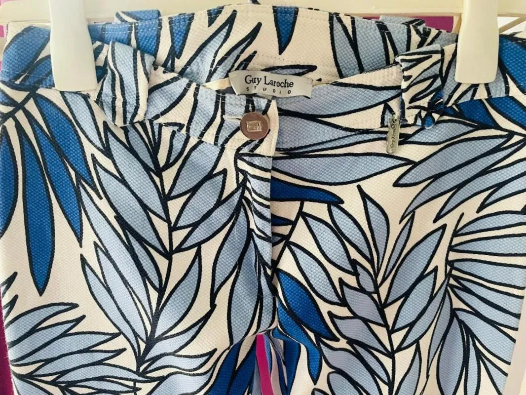 Pantaloni Guy Laroche EU 36 | Albastru, Lungi, Skinny fit, Floral & Tropical - Image 4