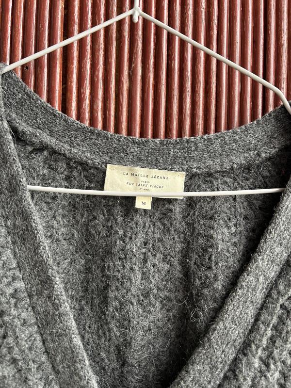 Cardigan Sézane EU 38 | Gri, Mânecă lungă, Monocrom, Lână - Image 4