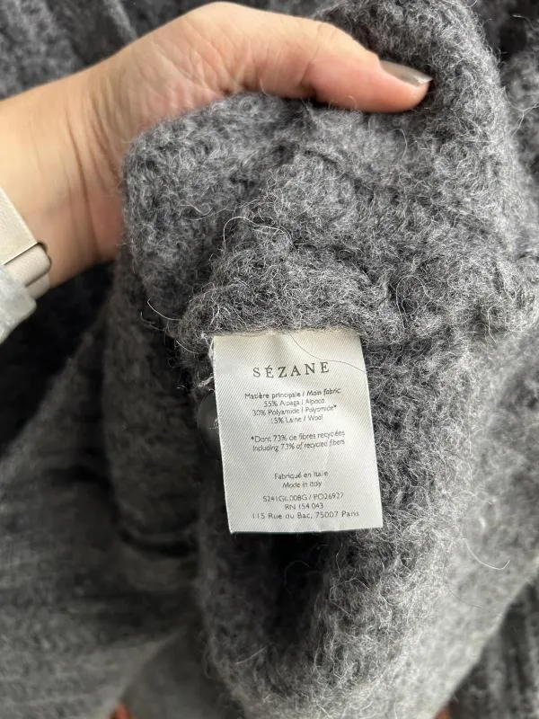 Cardigan Sézane EU 38 | Gri, Mânecă lungă, Monocrom, Lână - Image 5