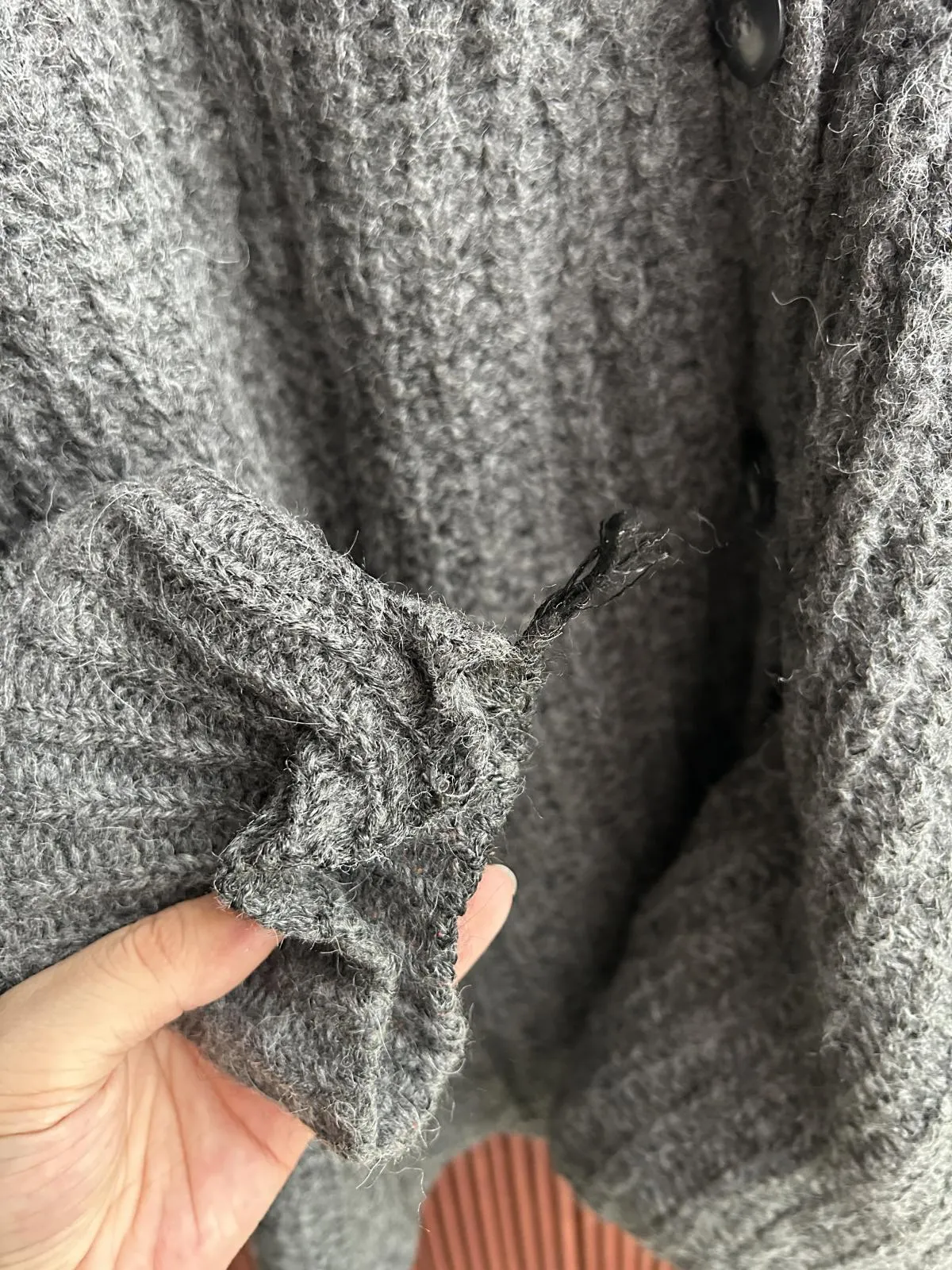 Cardigan Sézane EU 38 | Gri, Mânecă lungă, Monocrom, Lână - Image 6