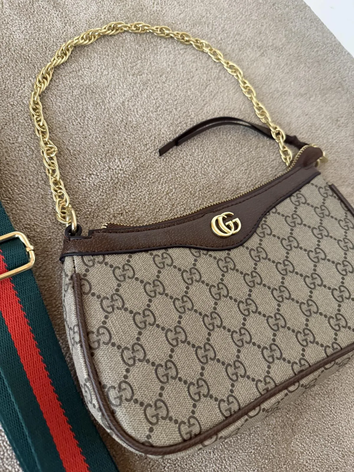 Geantă de mână Gucci | Caramel, Monocrom, Piele ecologică - Image 2