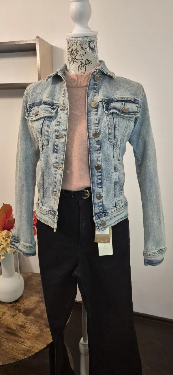 Geacă din denim Zara XS | Bleu, Fără glugă, Denim - Image 2