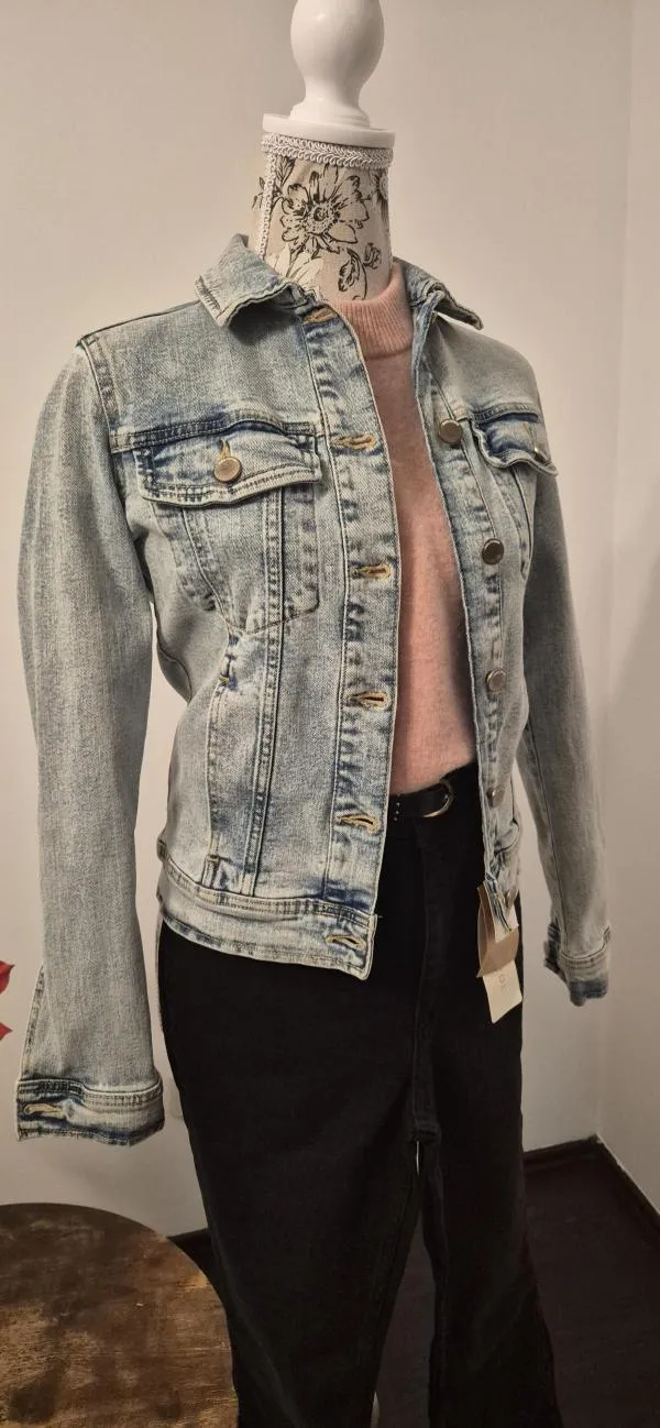 Geacă din denim Zara XS | Bleu, Fără glugă, Denim - Image 4