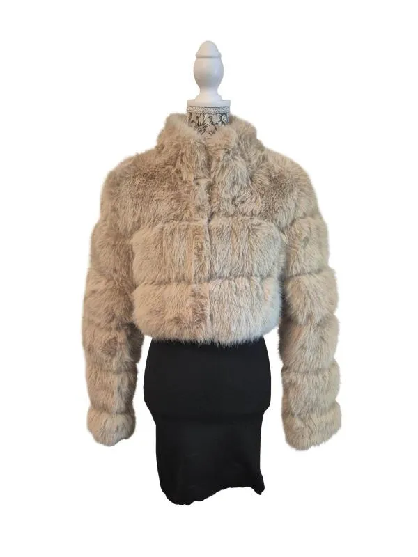 Geacă din blană Fashion EU 40 | Bej