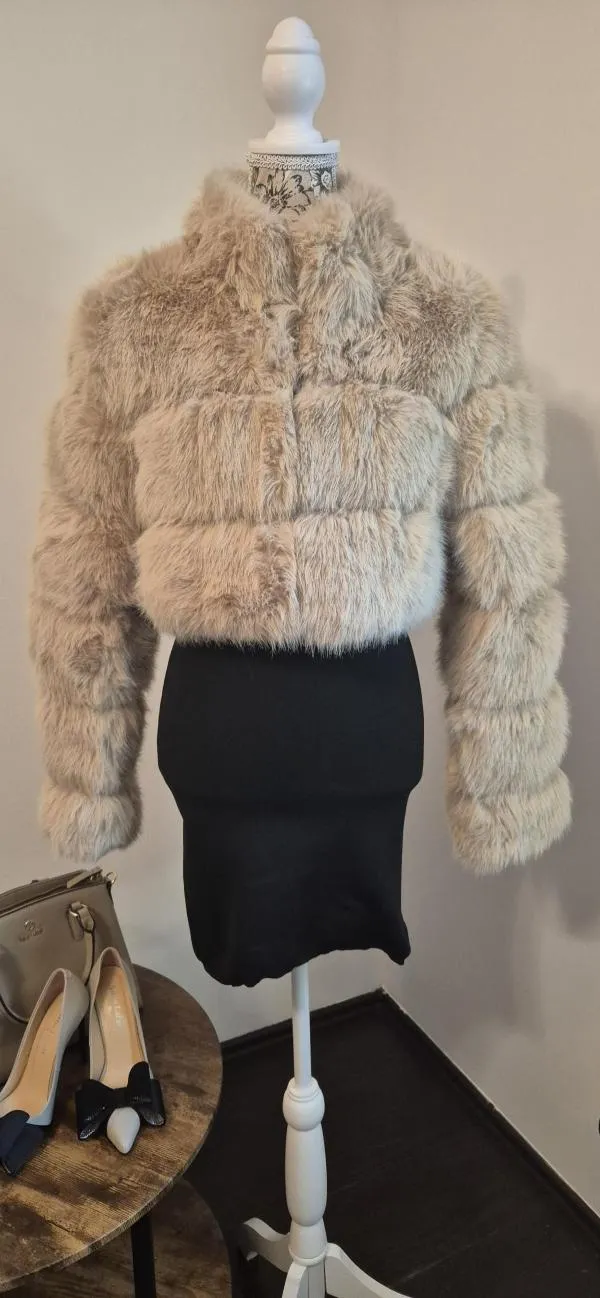 Geacă din blană Fashion EU 40 | Bej - Image 3