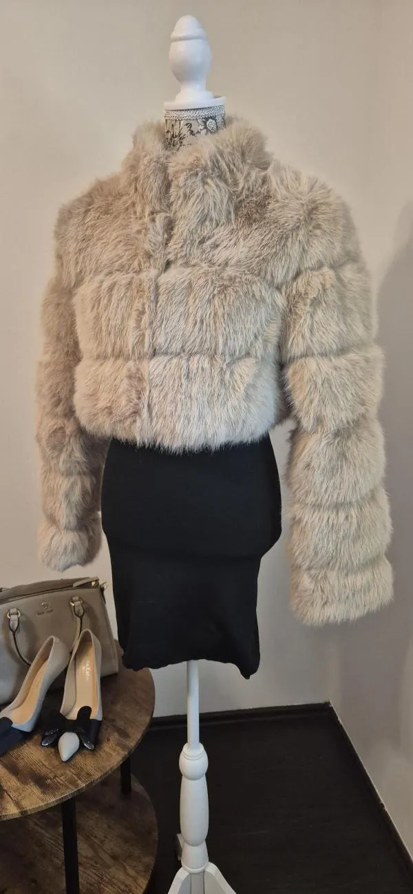 Geacă din blană Fashion EU 40 | Bej - Image 5