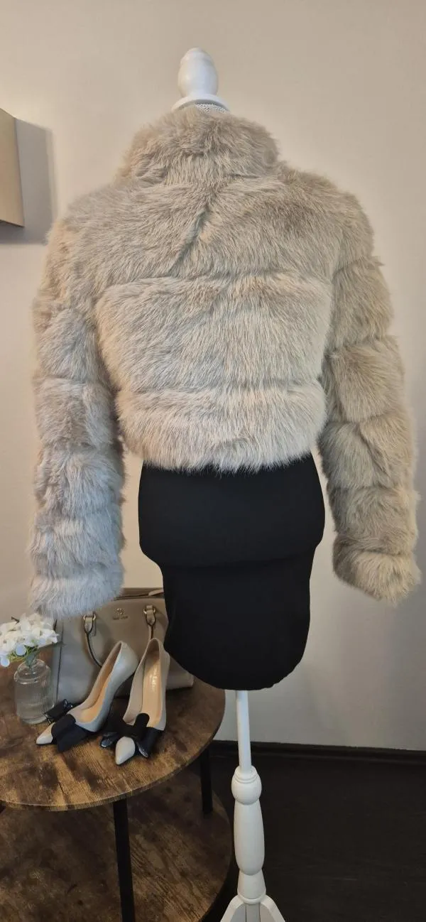 Geacă din blană Fashion EU 40 | Bej - Image 7
