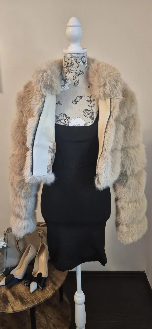Geacă din blană Fashion EU 40 | Bej - Image 8