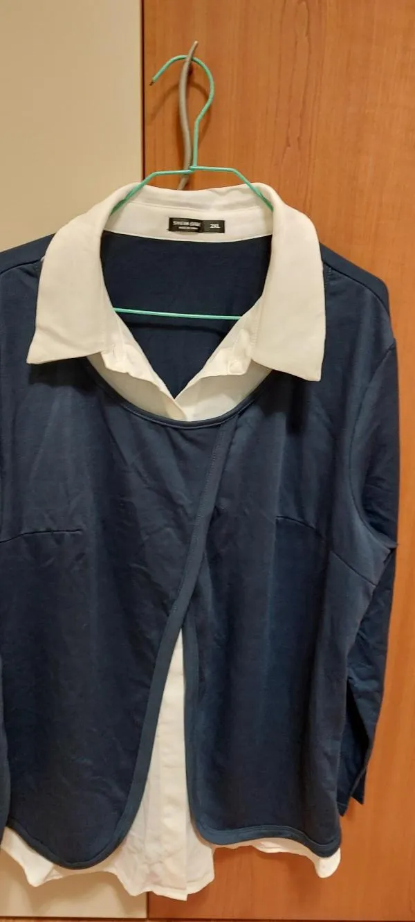 Bluză Shein XXL | Bleumarin, Normal, Mânecă lungă - Image 2