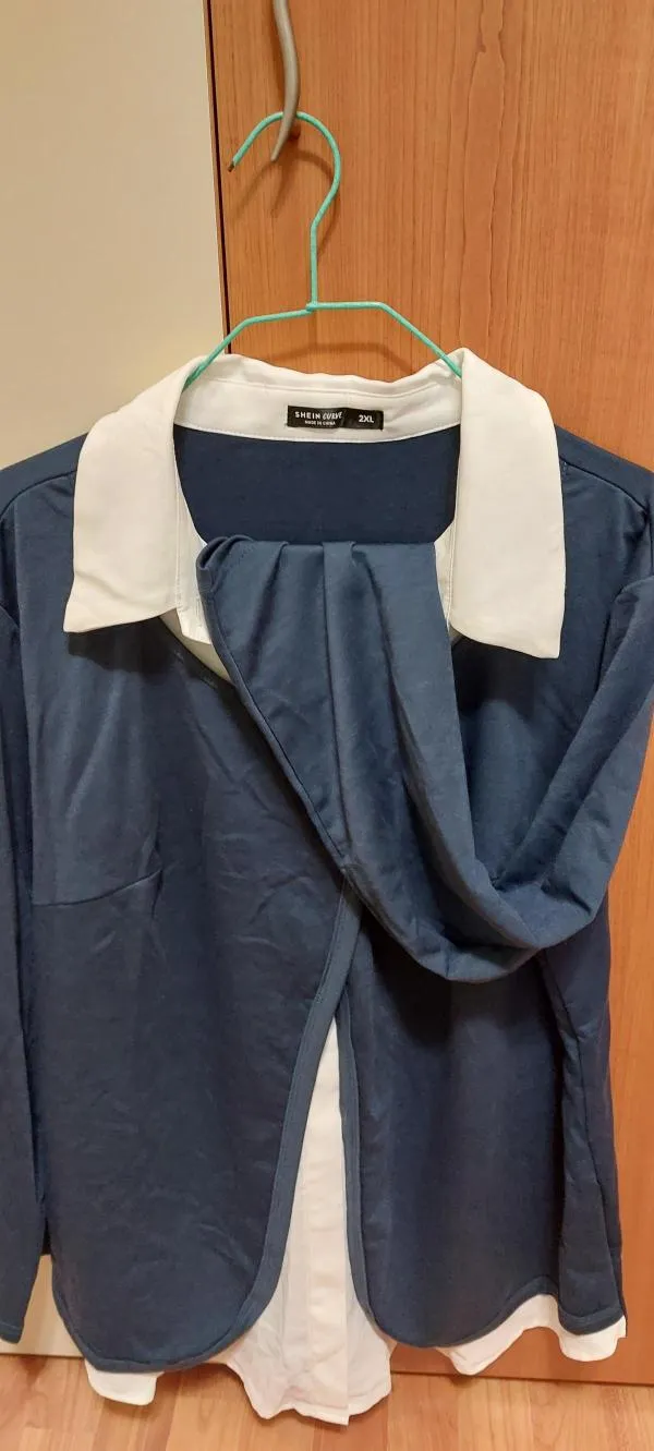 Bluză Shein XXL | Bleumarin, Normal, Mânecă lungă