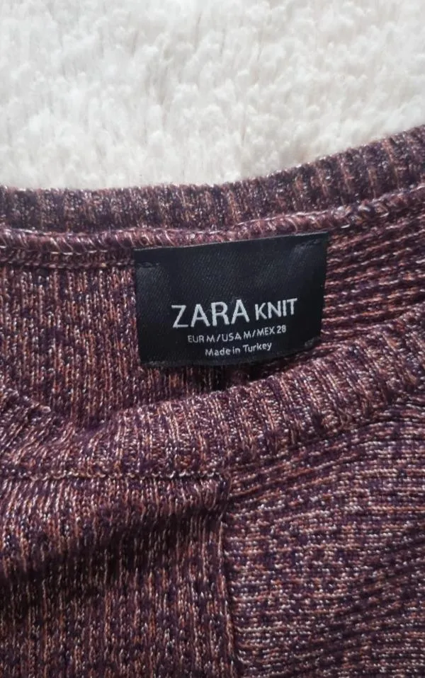 Rochie casual Zara M | Burgundy, Midi, Mânecă lungă - Image 7