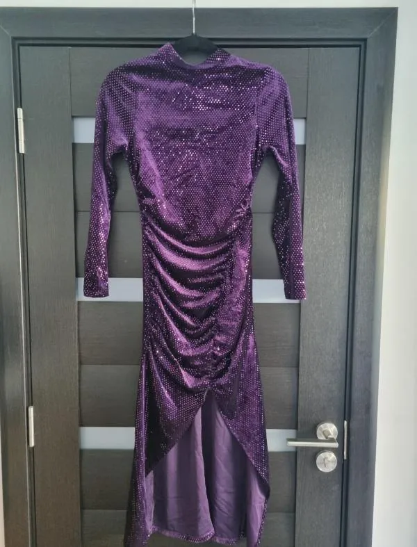 Rochie de seară Zara XS | Indigo, Maxi, Mânecă lungă - Image 8