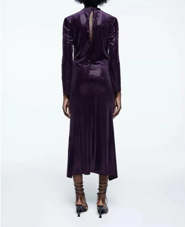 Rochie de seară Zara XS | Indigo, Maxi, Mânecă lungă - Image 6