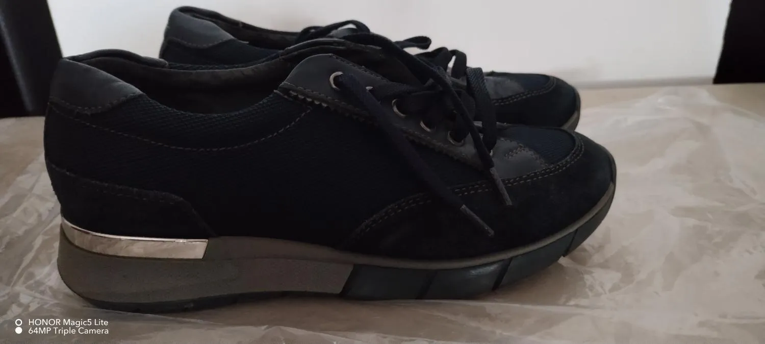 Sneakers ANNA CORI EU 36 | Albastru, Piele întoarsă Suede - Image 4