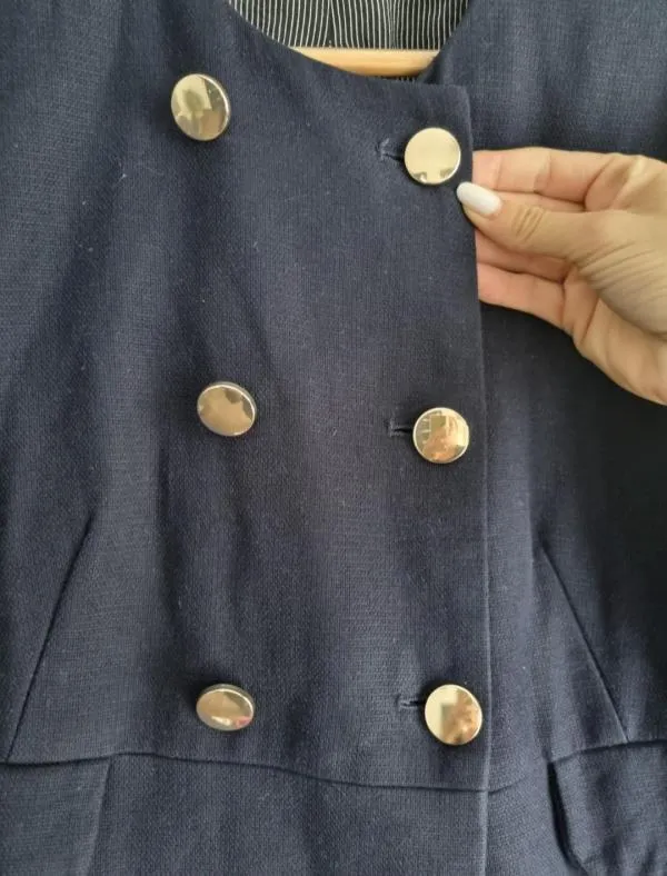 Palton scurt Stradivarius EU 38 | Bleumarin, Fără glugă - Image 4